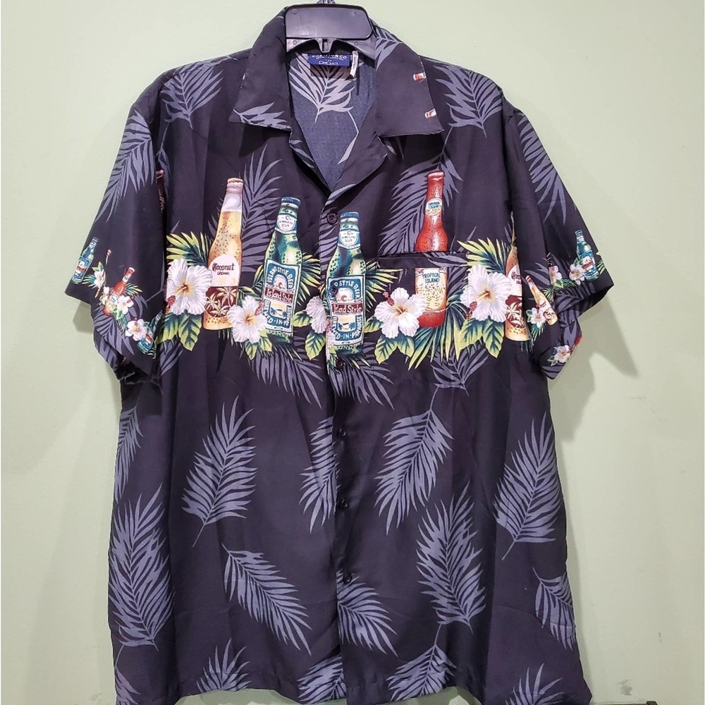 Mens Pacific & Co. Hawaiian Aloha button down shirt size L